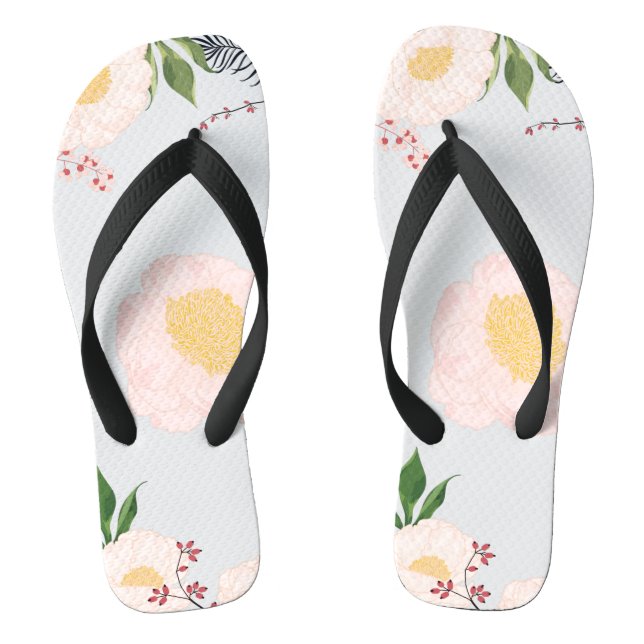 Sandálias Flipflop Pão-de-bebê Cosmos Rosa Branco (Pé da cama)