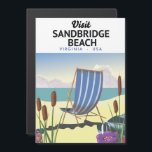 Sandbridge Beach Virginia USA,<br><div class="desc">Sandbridge Beach Virginia USA belo poster de viagens litoral com uma cadeira de pavimento listrada na praia.</div>