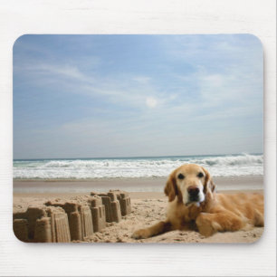 Sandcastles de Mousepad do golden retriever