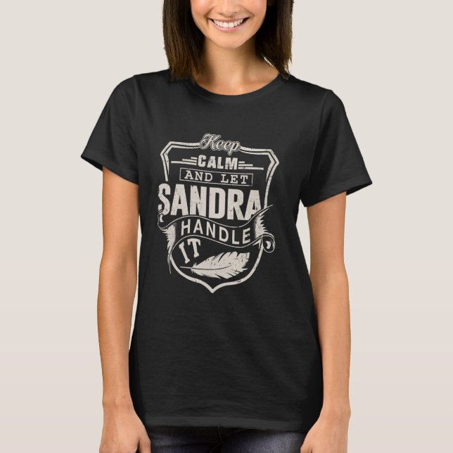 Sandra Nome Próprio Camisa Nome Sandra Aniversário (Frente)