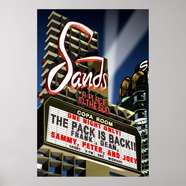 Sands Hotel Las Vegas Retro Art Poster (Frente)
