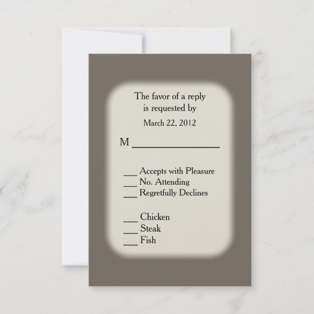 Sandstone Brown RSVP com Opções de Menu (Frente)