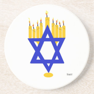 Sandstone Porta copos Hanukkah Menorah