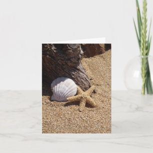 Sandy Brown Beach Treasures Dobrou o Cartão de Sau