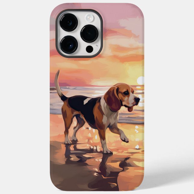 Sandy Paws Beagle Dog em Beach Sunset (Verso)