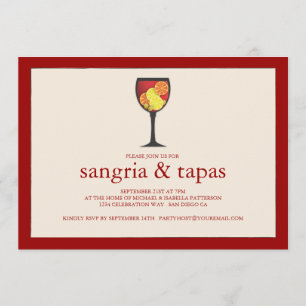 Sangria com convite de festas dos Tapas da fruta