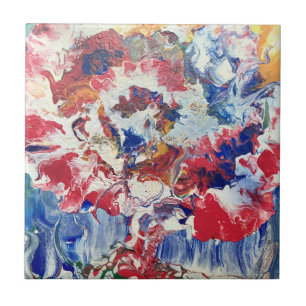 Sangue abstrato vermelho-branco-amarelo-árvore flo