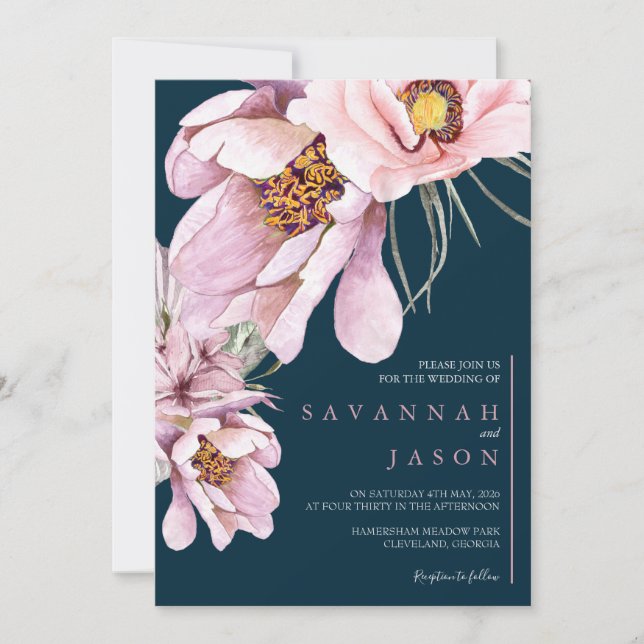 Sangue Floral Rosa, Convite de casamento de girass (Frente)