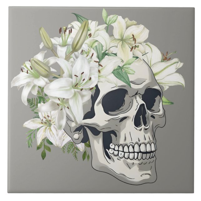 Sangue Silencioso: Lírios Branco e Caveira (Frente)