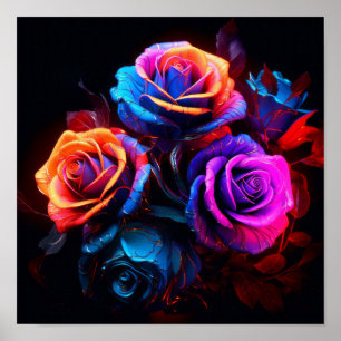Sangue vívido: Poster de Rosa de com cores intensa