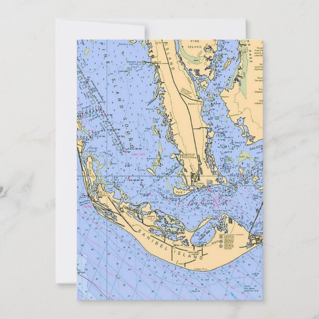 Sanibel Captiva Nautical 5x7 Big Postcard (Frente)