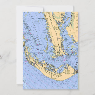 Sanibel Captiva Náutico 5x7 Grande Cartão Postal