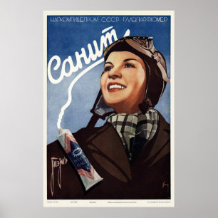 Sanit Tooth Paste Russia Poster vintage 1938