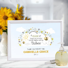 Sanitization Station Bee Theme Sign