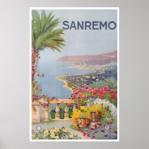Sanremo Arte Itália Cartaz de Viagem Impressão Ita