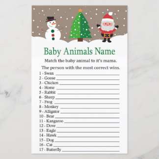 Santa, boneco de neve Jogo de nomes de bebês anima