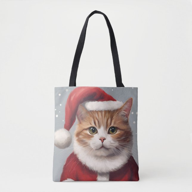 SANTA CAT CHRISTMAS Tote (Frente)