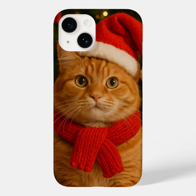 Santa Cat iPhone 14 Case (Verso)