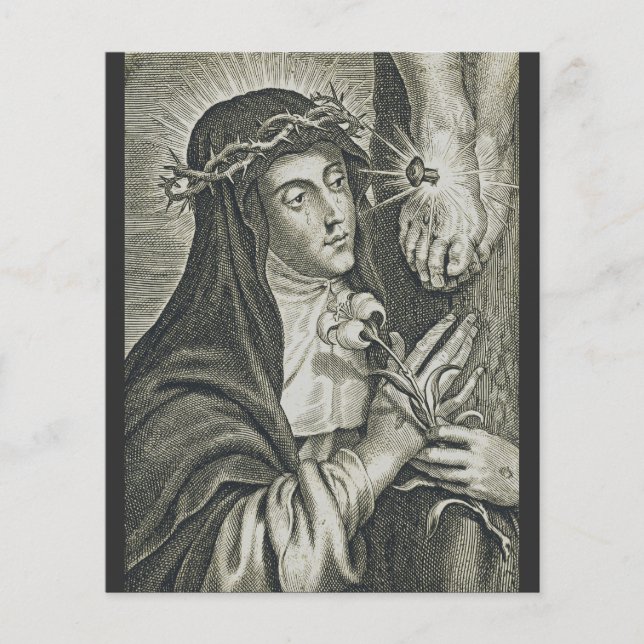 Santa Catarina de Siena Crucificação Arte Noir Fé (Frente)