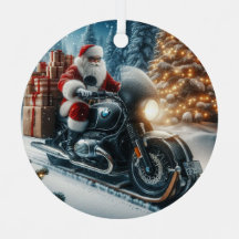 Santa Claus Andando A BMW Moto Sled