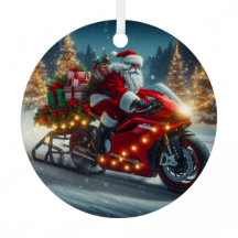 Santa Claus Andando a Moto Ducati Sled