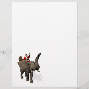 Santa Claus Andando Em Elefante