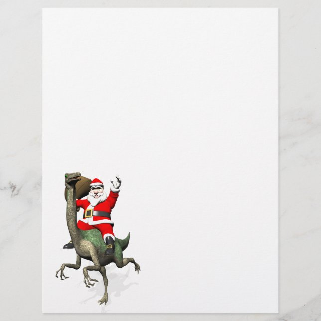 Santa Claus Andando Em Gallimimus (Frente)