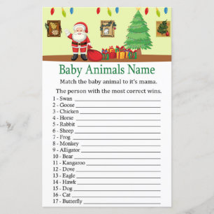 Santa Claus Bebê Animais Nome chá de fraldas