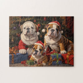 Santa Claus Bulldog quebra-cabeça de Natal