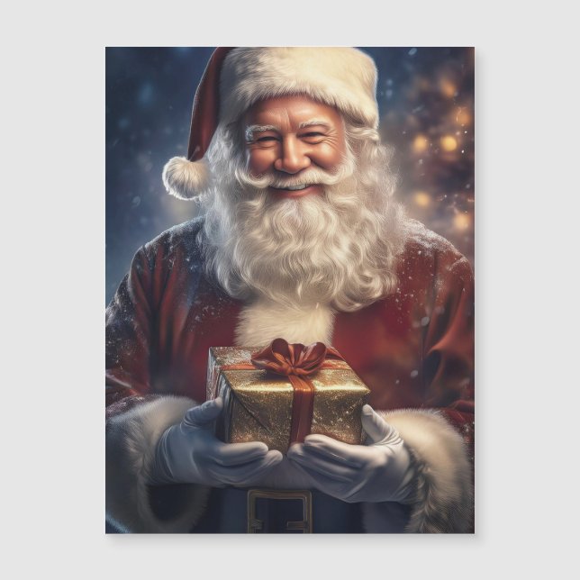 Santa Claus Christmas Card Magnet (Frente)
