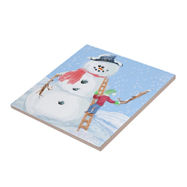 Santa Claus Helper Construindo Um Bobo Neve (Lateral)