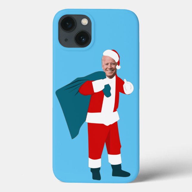 santa claus joe biden natal azul (Verso)