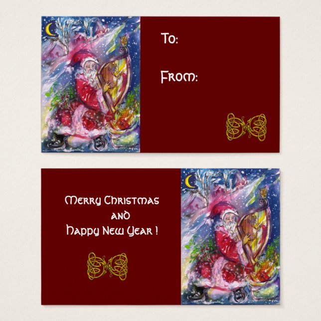 SANTA CLAUS JOGANDO HARP Celtic Knows Natal (Frente & Verso)