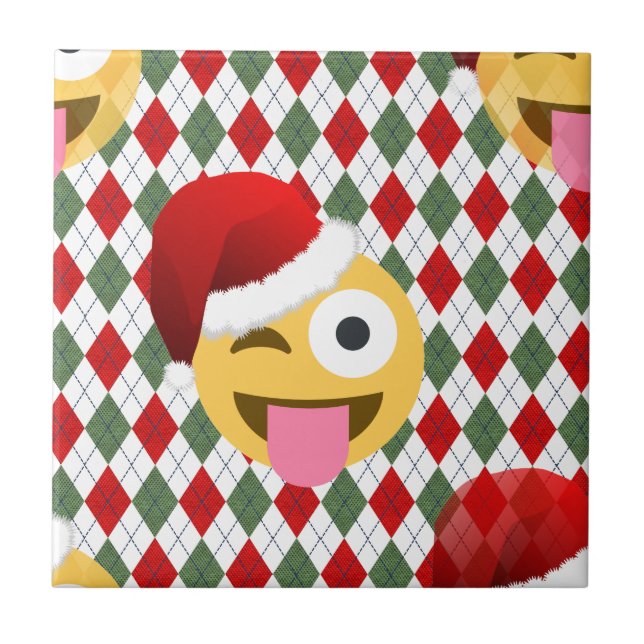 santa claus piscar os olhos emoji (Frente)