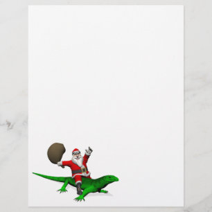 Santa Claus Riding Green Lizard