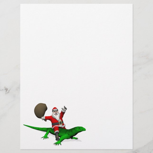 Santa Claus Riding Green Lizard (Frente)