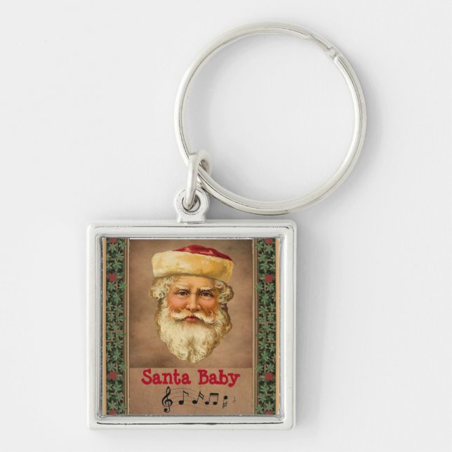 Santa Claus Vintage Chaveiro (Frente)