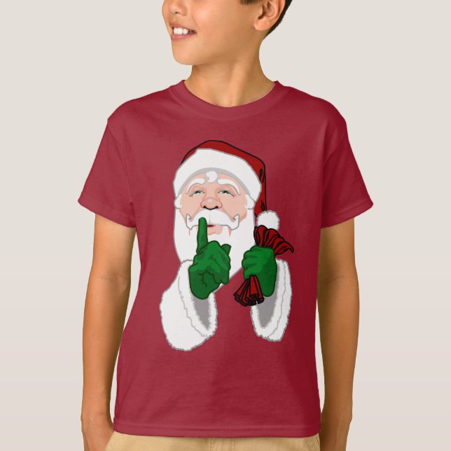 Santa Clause Camisa Cláusica Crianças Divertidas P (Frente)