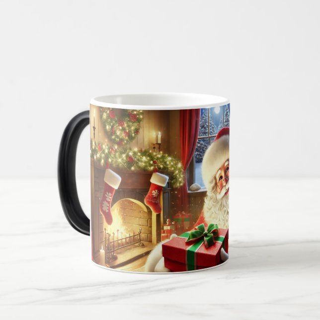 Santa Clause Mágica Caneca de Natal (Frente Esquerda)