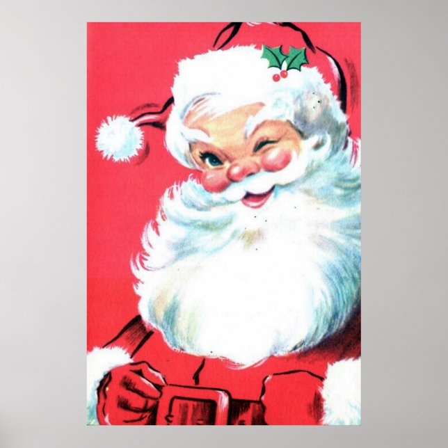 Santa Clause Poster Wall Art para o Natal (Frente)