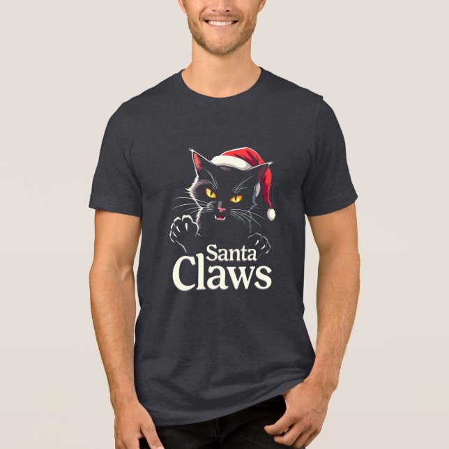 Santa Claws – Funny Black Cat Christmas Design (Frente)