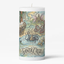 Santa Cruz Califórnia Mapa Ilustrado Mítico