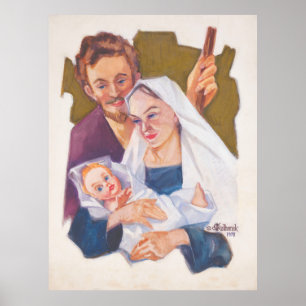 Santa Família Natal - Impressão de Kulhanek 1978