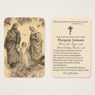 Santa Família Religiosa Jesus Maria Oração Funeral