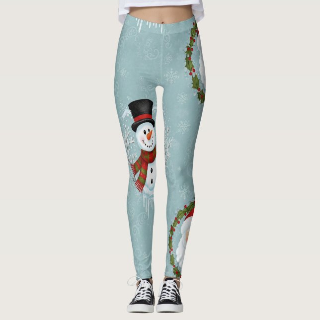 Santa Frosty Christmas Leggings AI Used (Frente)