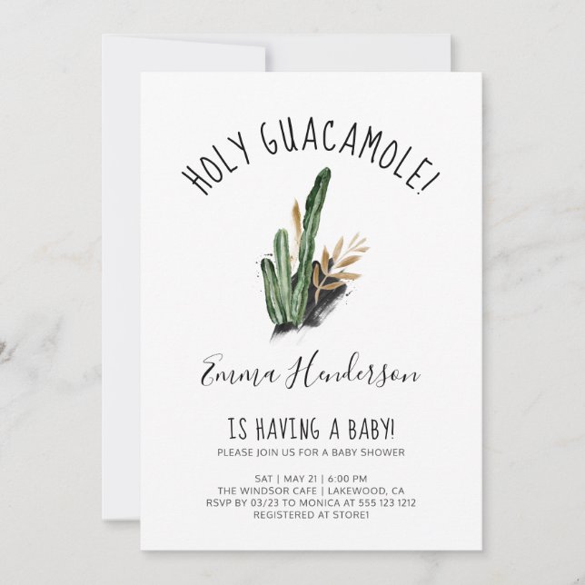 Santa Guacamole Chá de fraldas Moderno Mexicano (Frente)