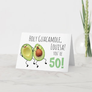 Santa Guacamole Personalizada 50º Cartão de Aniver