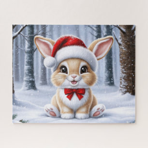 Santa Hat Bunny Quebra-cabeça