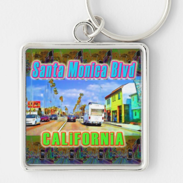 "Santa Monica Blvd 2" Porta-chaves (Frente)