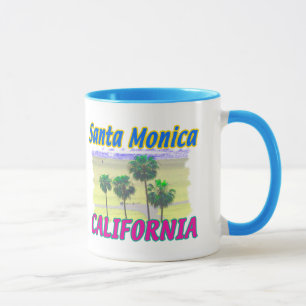 Santa Monica Califórnia Palma & Caneca de Café Pra